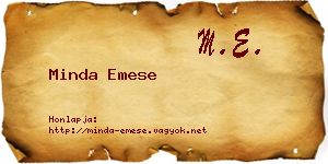 Minda Emese névjegykártya